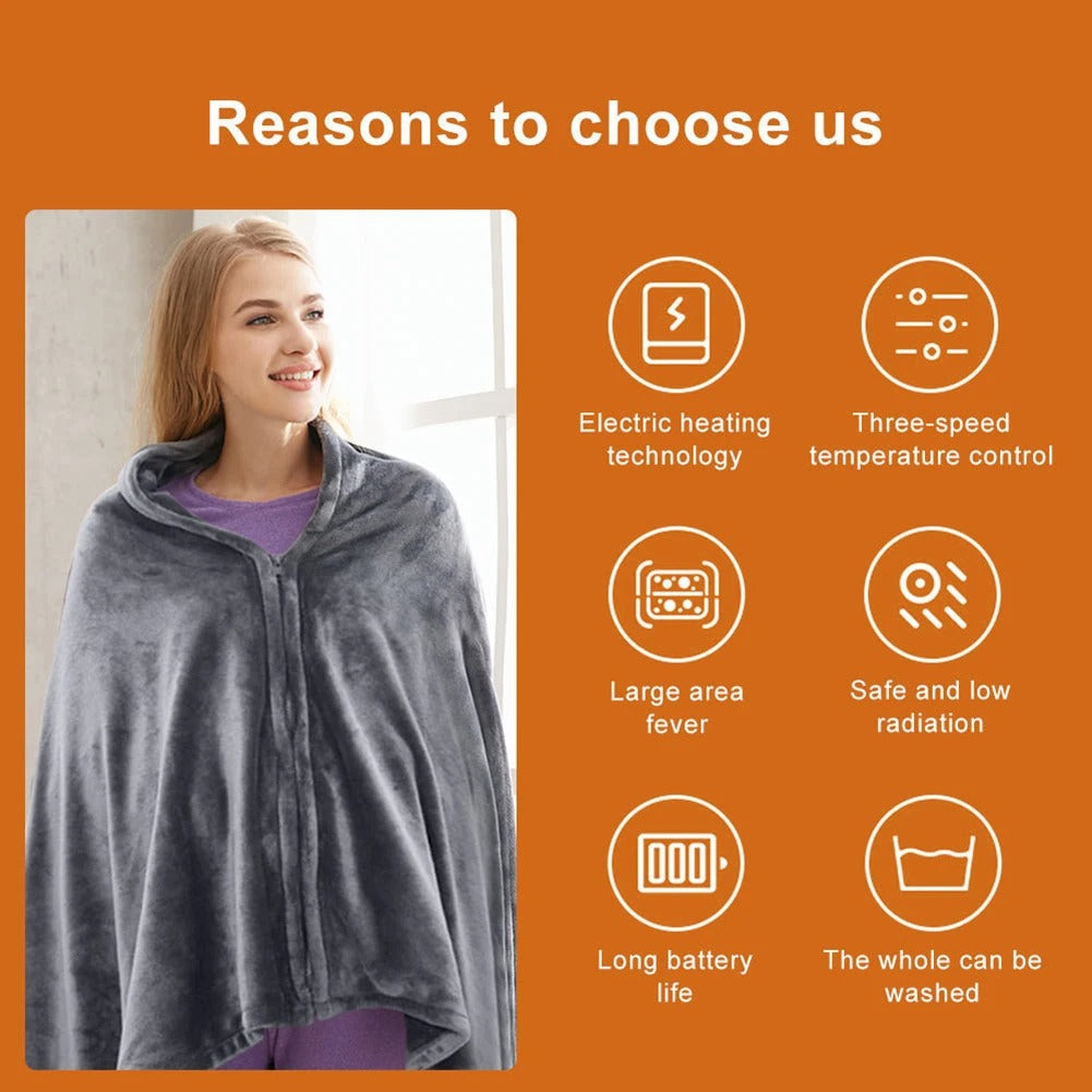 Electric Heating Blanket USB Charging Heated Shawl