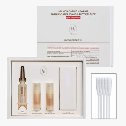 HEVEBLUE - Salmon Caring Centella New Pair PDRN Booster 100,000 Shot Essence 2pcs Set