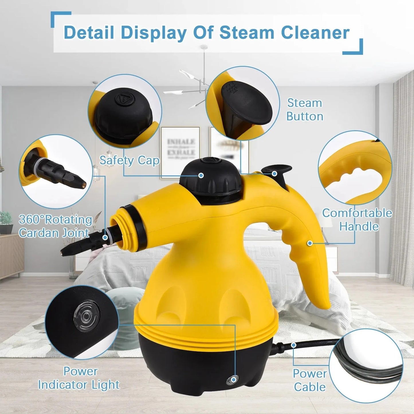 High Pressure Steam Cleaning Machine With 9 Accessories -350ml