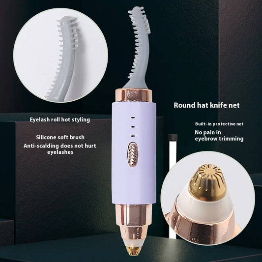 2-in-1 Electric Eyelash Curler & Eyebrow Shaper for Women